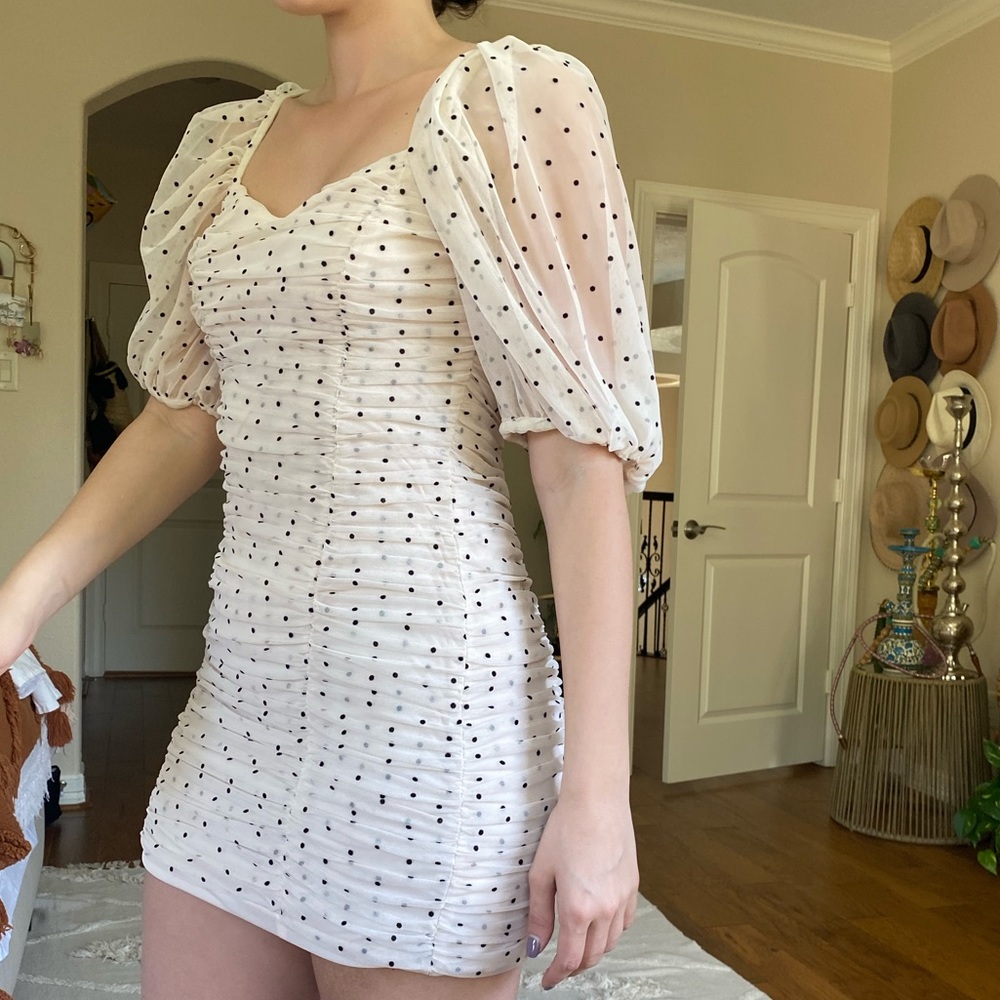 Zara Polka dot meshed tulle dress